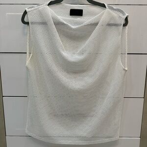 RtA White Mesh Sleeveless Blouse large